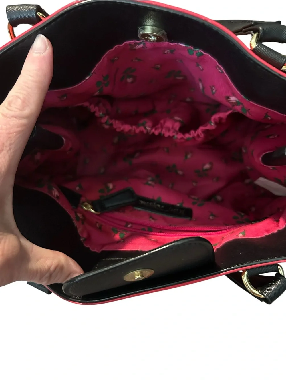 Betsey Johnson Red and Black Striped Tote Bag